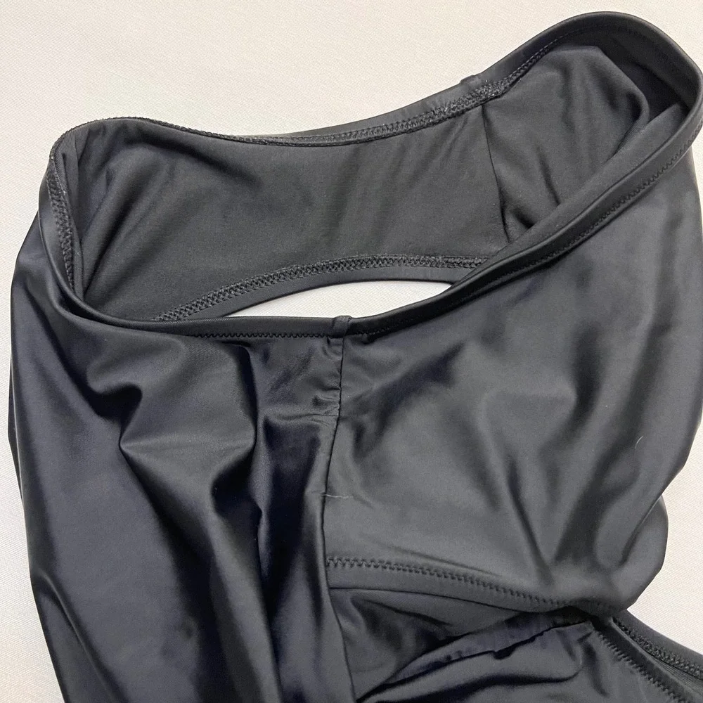 Madewell Black Square Neck Classic Minimalist One Piece Swimsuit Size M